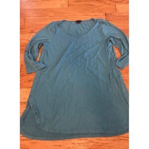 J. Jill women's Teal 3/4 Sleeve round neck soft and casual Tunic Top Size Large
